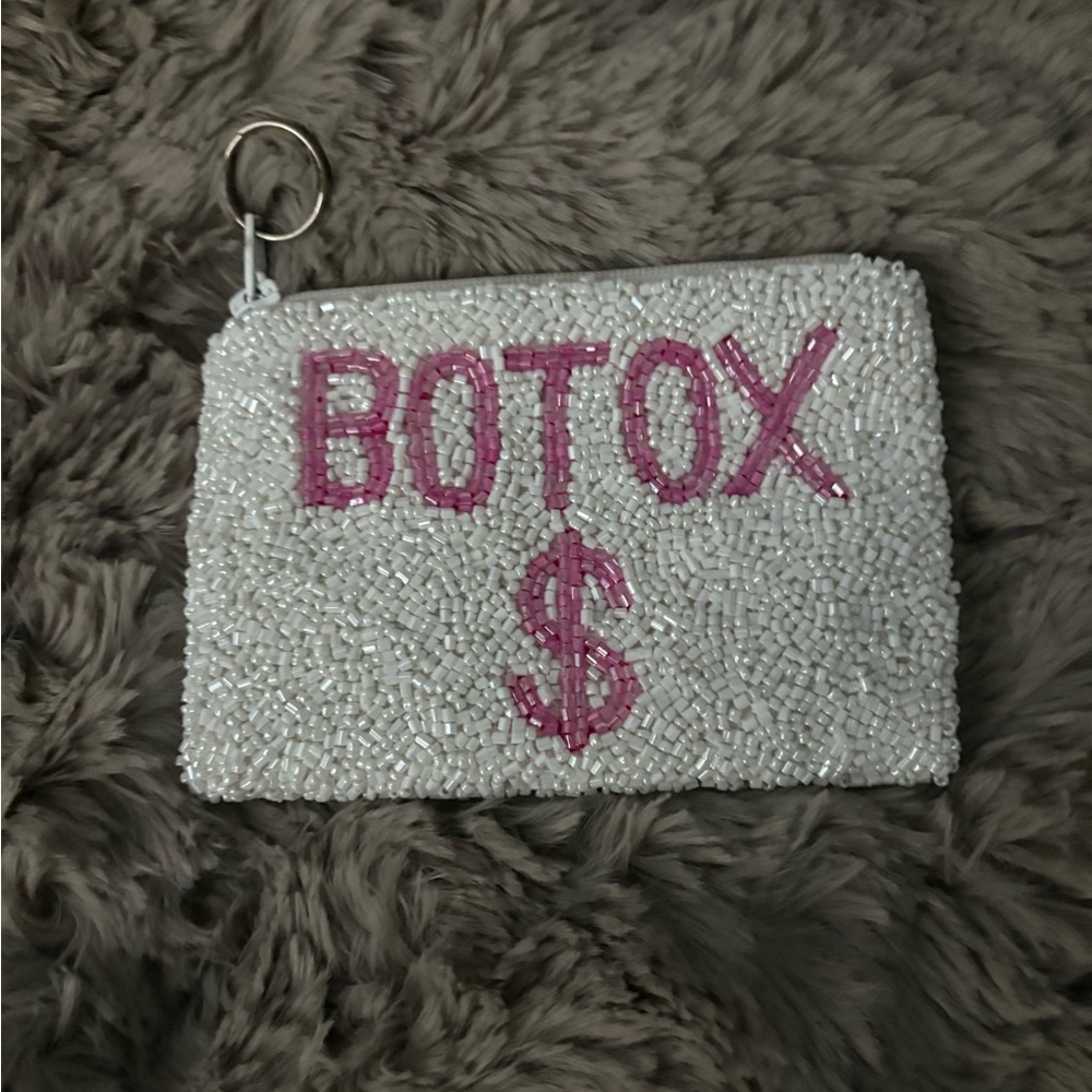 Beaded White and Pink Clutch